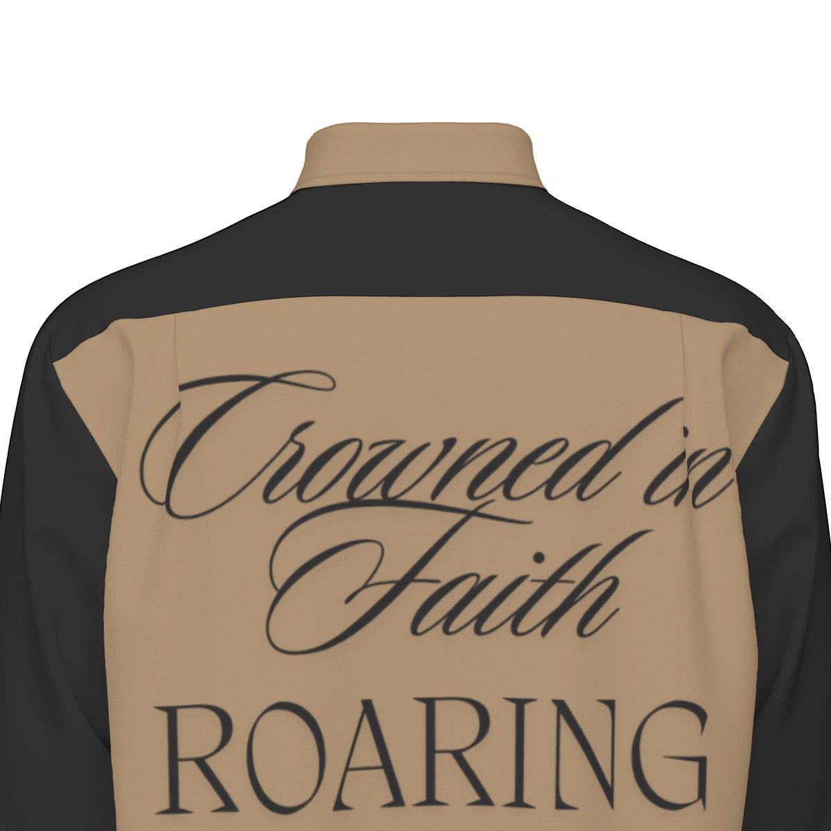 "'Crowned in Faith, Roaring with Purpose' Men's Long Sleeve Shirt – Slim Fit Cotton Poplin"