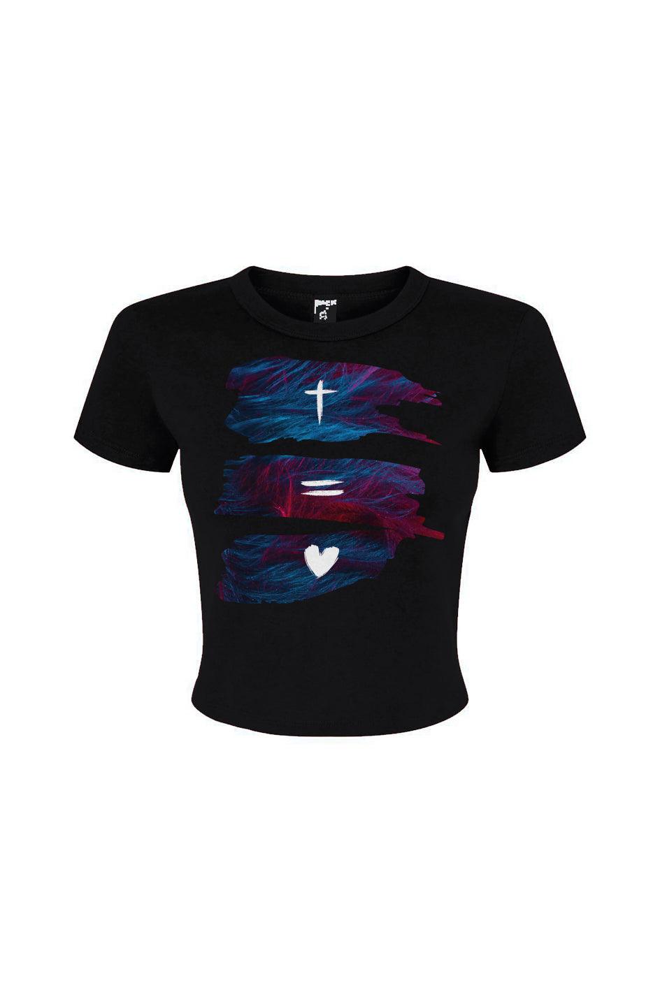 "Cross = Heart" Micro Rib Baby Tee